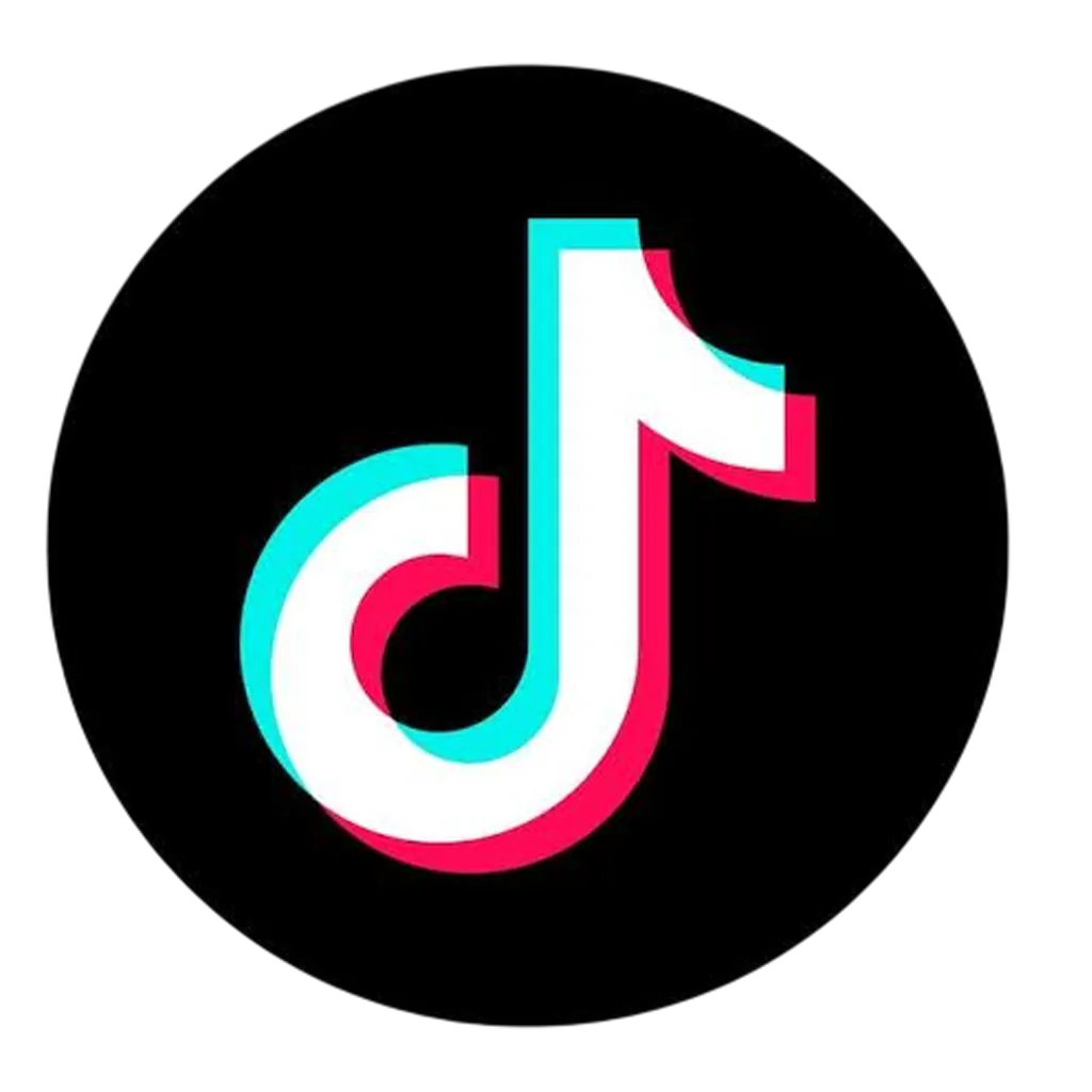 Logotipo oficial de TikTok, red social de videos cortos y plataforma de publicidad digital.