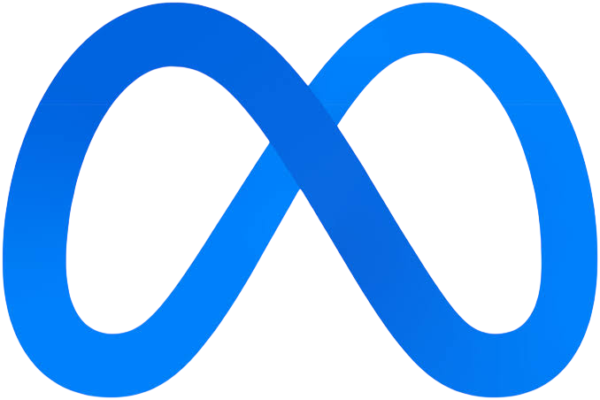 Logotipo oficial de Meta, plataforma de publicidad digital para la gestión de anuncios en Facebook e Instagram.